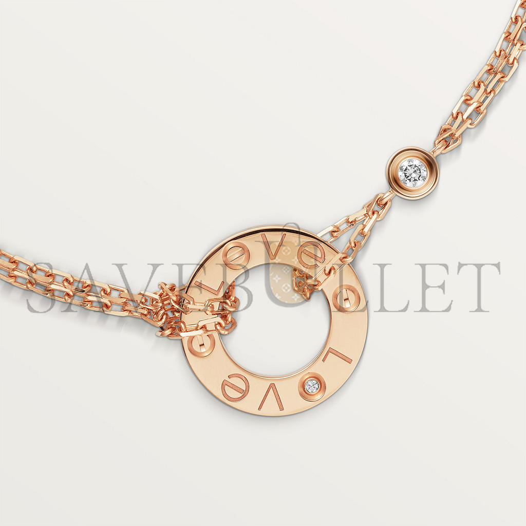 Ca*t*er bracelet love, sur chaÎne, 2 diamants b6063600